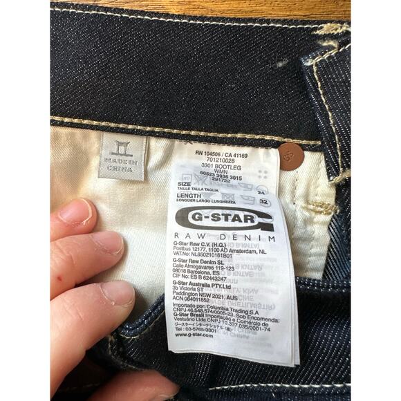 New G-Star Raw Women's Jeans W 24 L 32 Dark Blue Color 3301 Low Rise Boot Cut - Picture 8 of 12